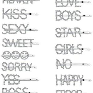 Crystal Rhinstone Letter Hair Pins for Women